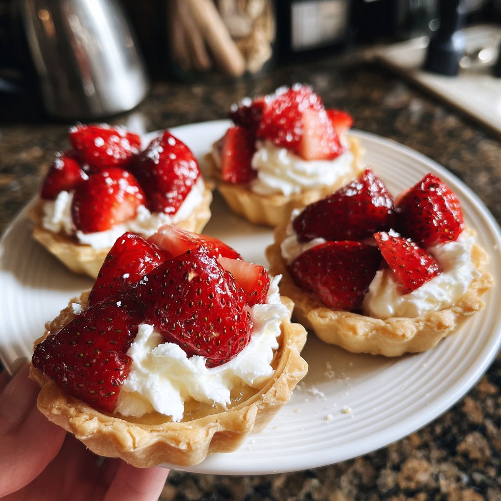 Mini Strawberry Tarts with Cream