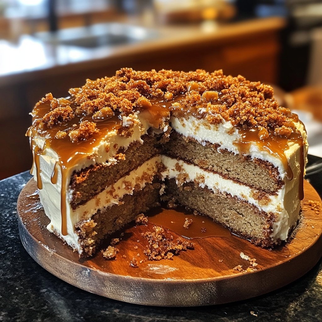 Spice Cake with Coffee Toffee Crunch