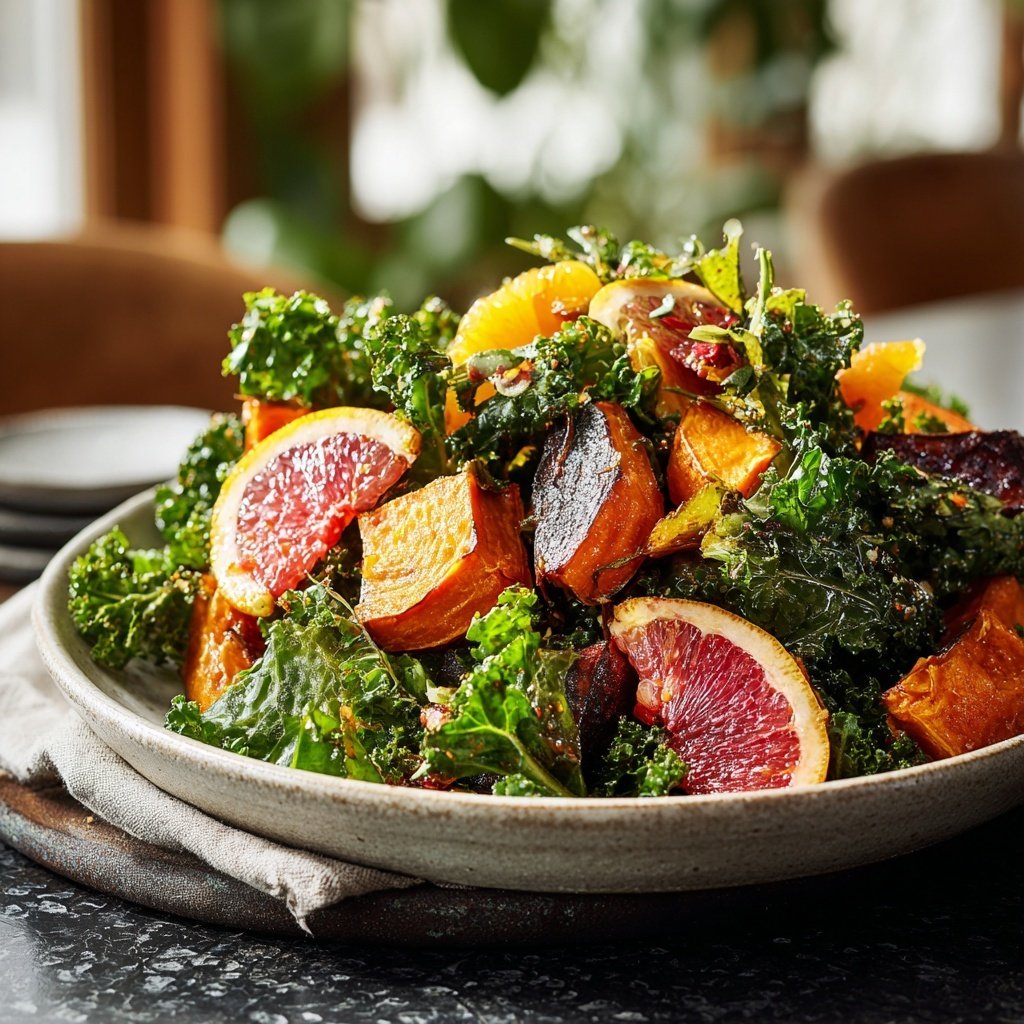 Citrus Kale Sweet Potato Salad