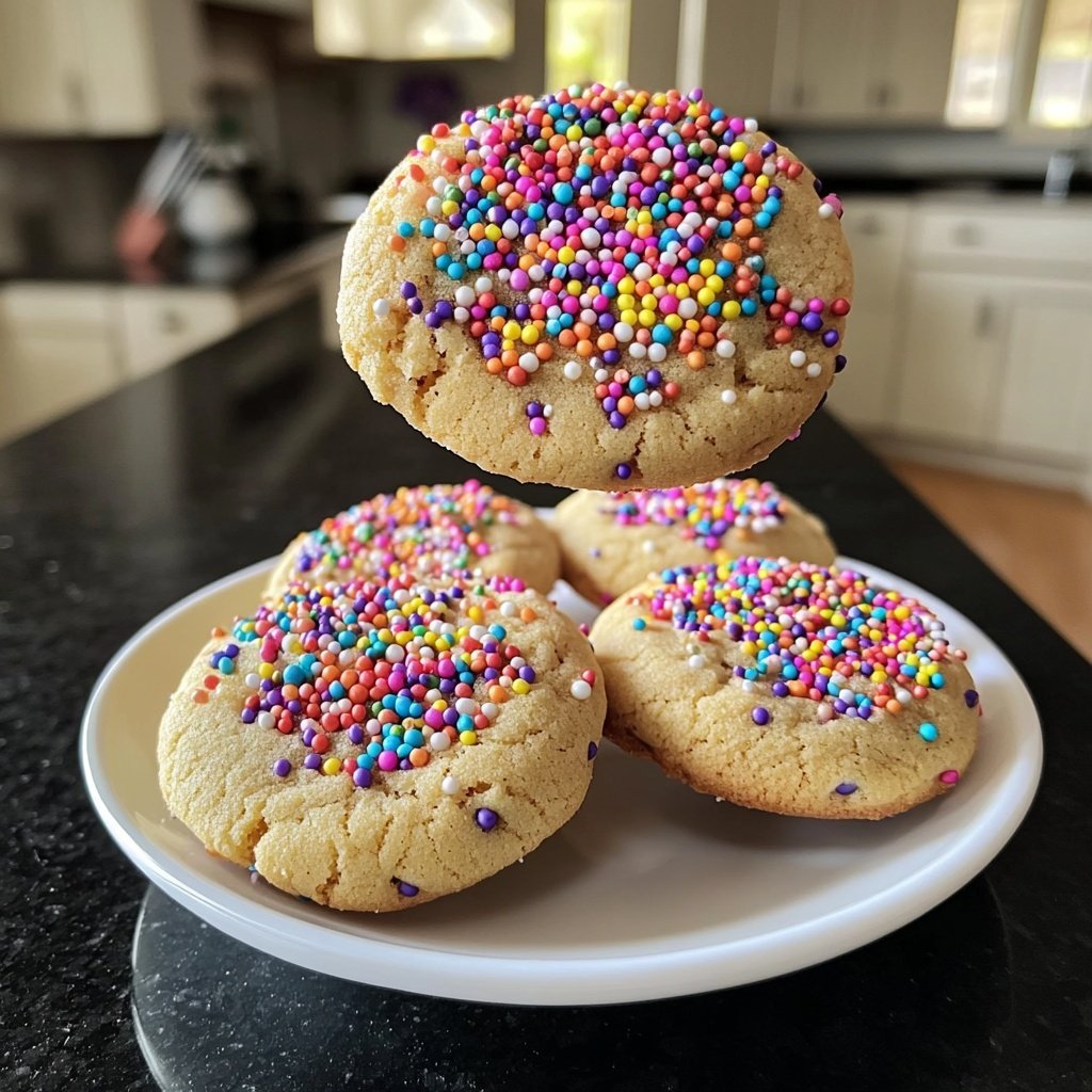 Tender Butter Cookies with Colorful Sprinkles