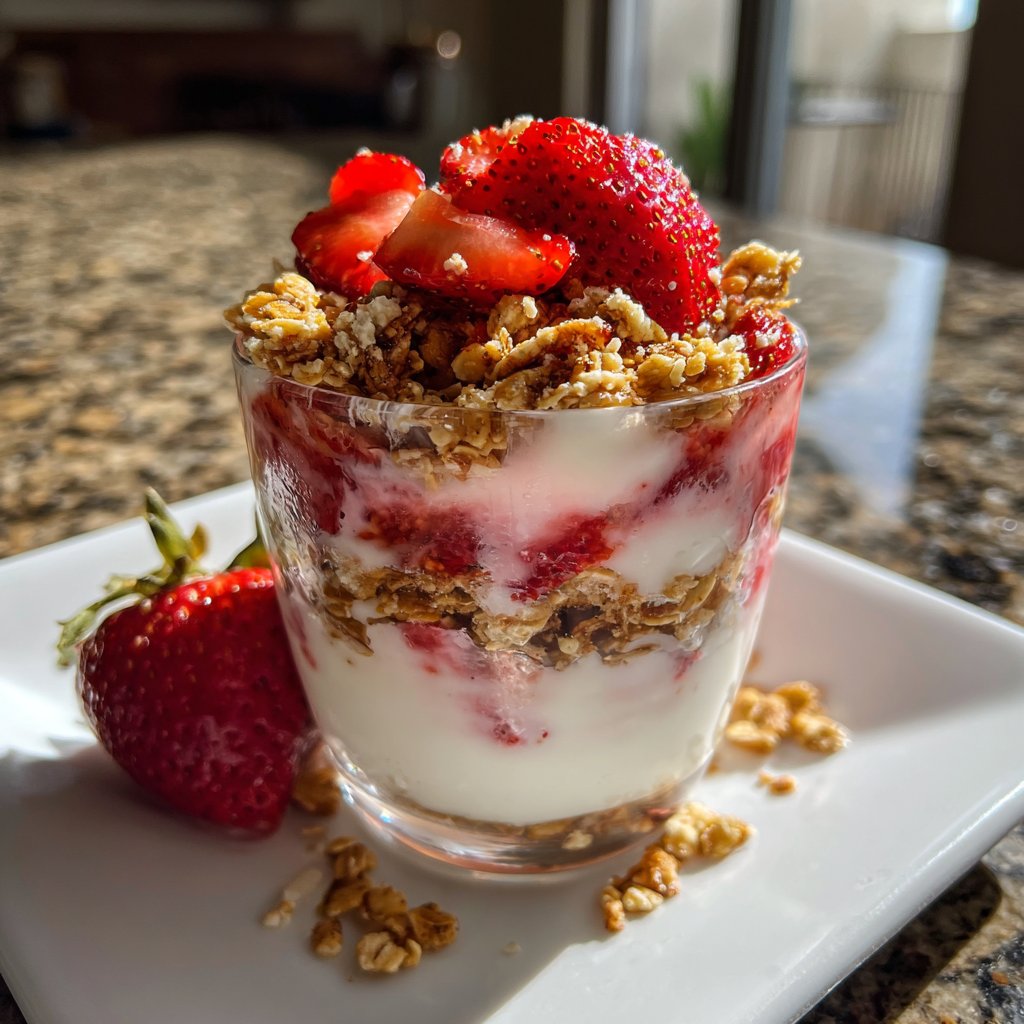 Strawberry Yogurt Parfait with Granola