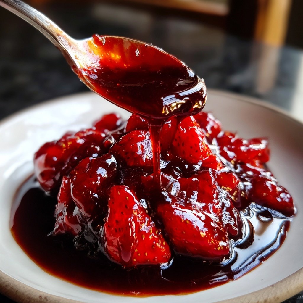 Strawberry Balsamic Glaze for Vanilla Ice Cream​