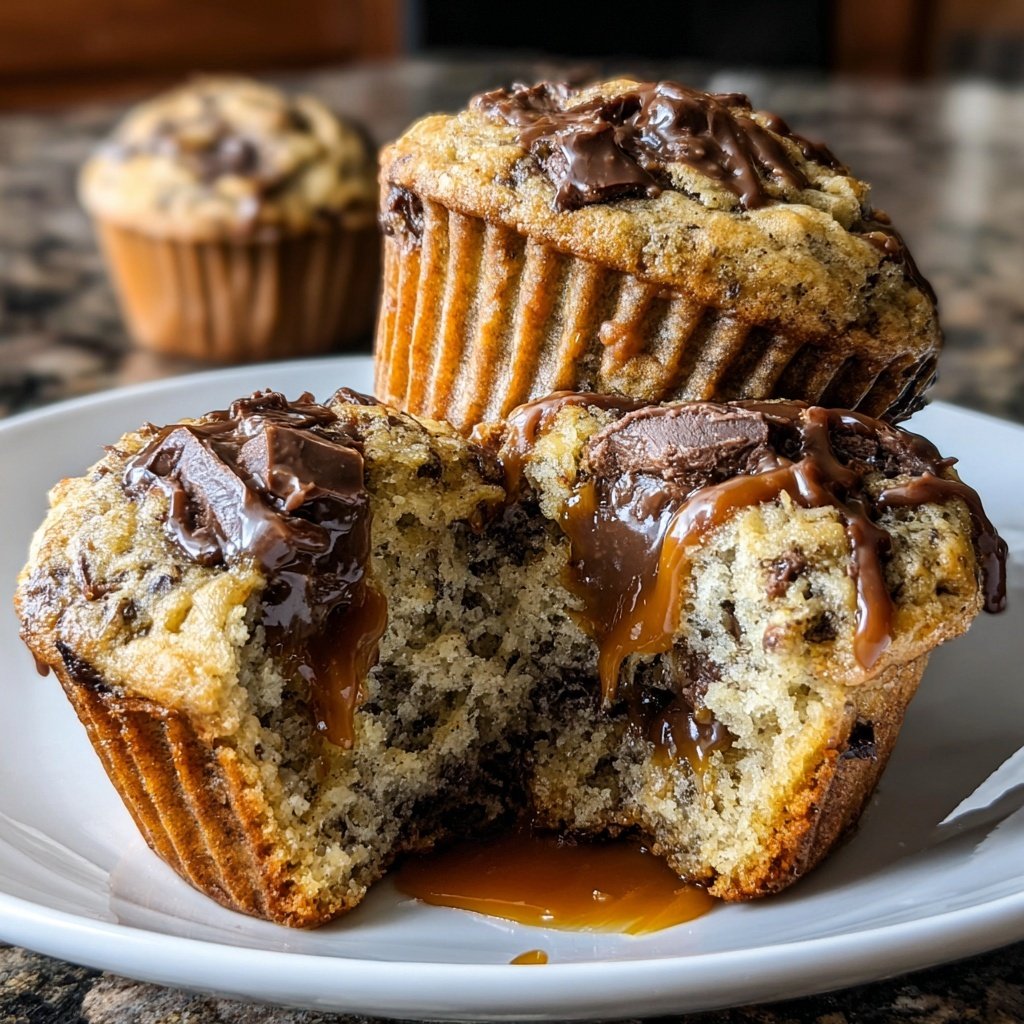 Caramel Chocolate Banana Muffins
