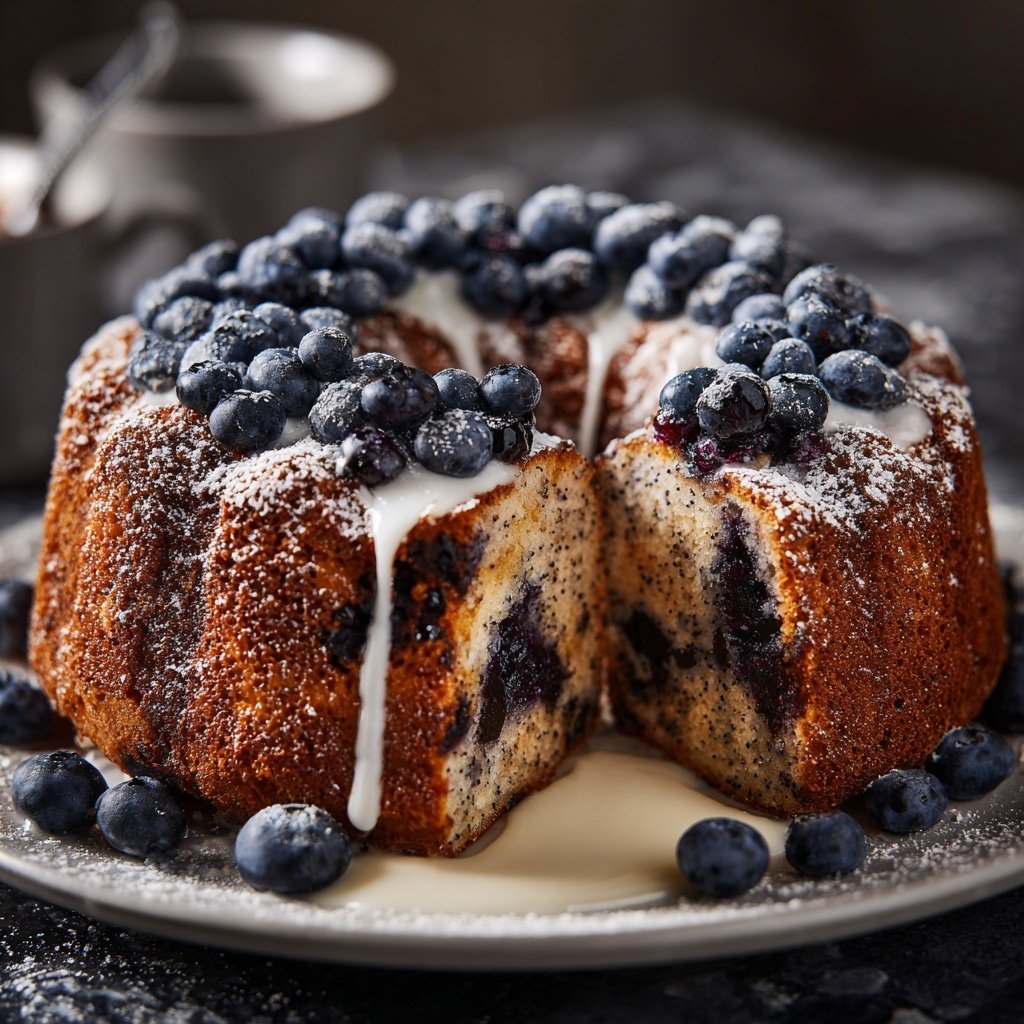 Vanilla Poppyseed Cake Blueberry