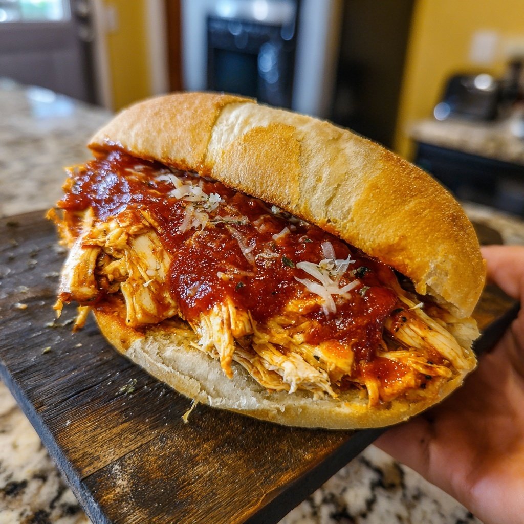 Slow Cooker Italian Chicken Sandwiches