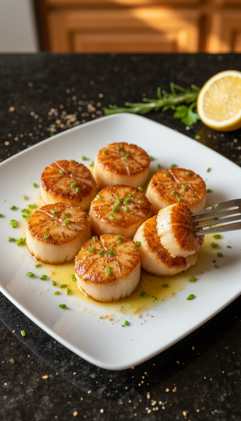 Simple Seared Scallops Dish