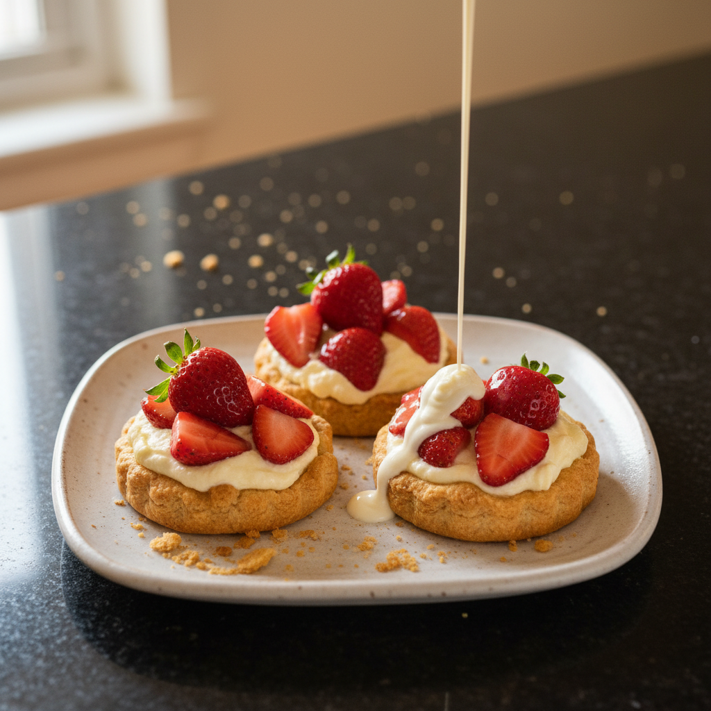 Mini Strawberry Tarts with Cream