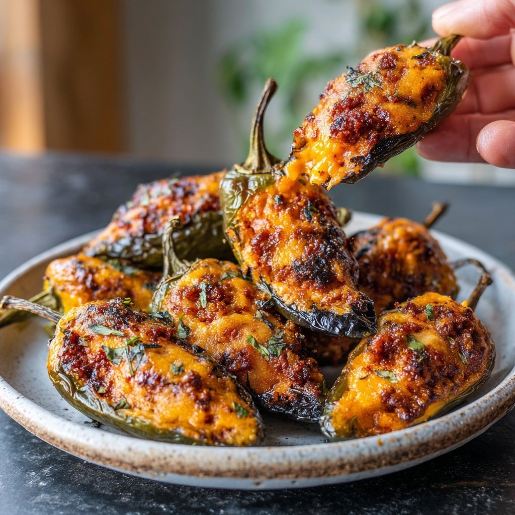 Spicy Chorizo Stuffed Mini Peppers