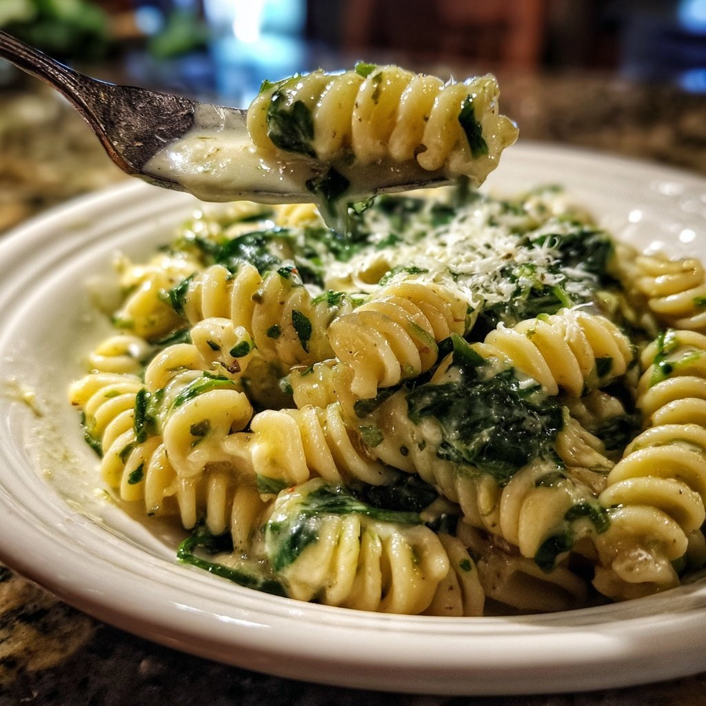 Creamy Spinach Sunflower Pasta
