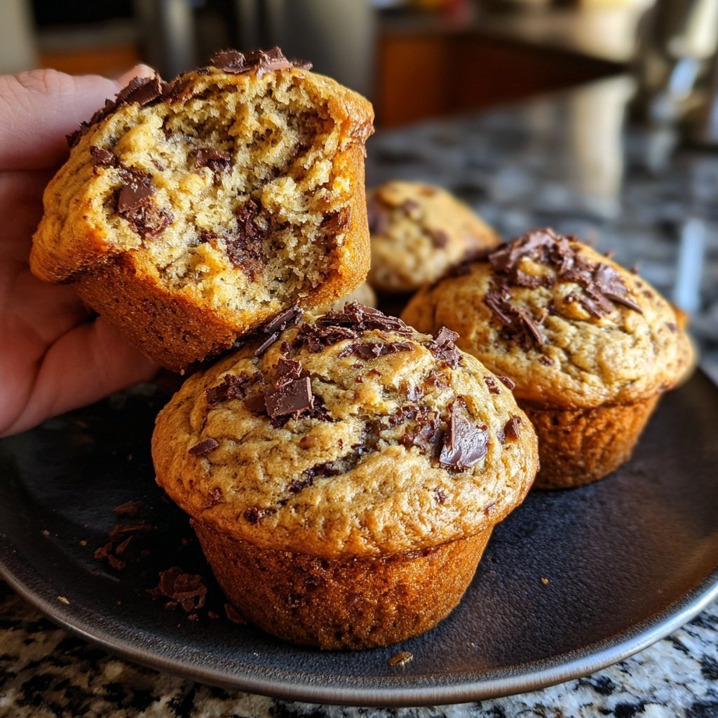 Banana Spice Muffins with Chocolate