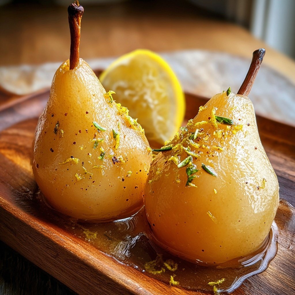 Spiced Citrus Poached Pears