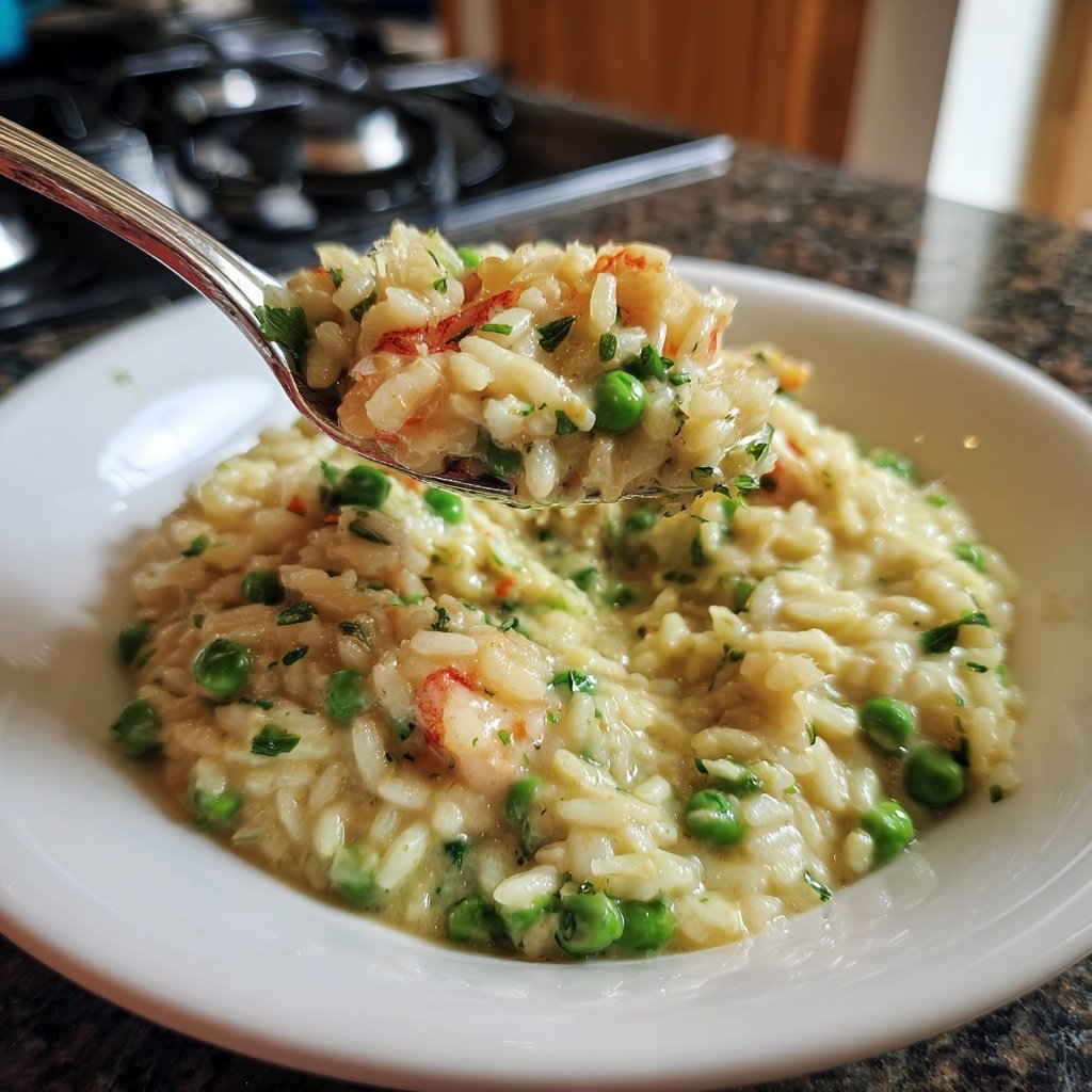 Seafood Risotto with Peas