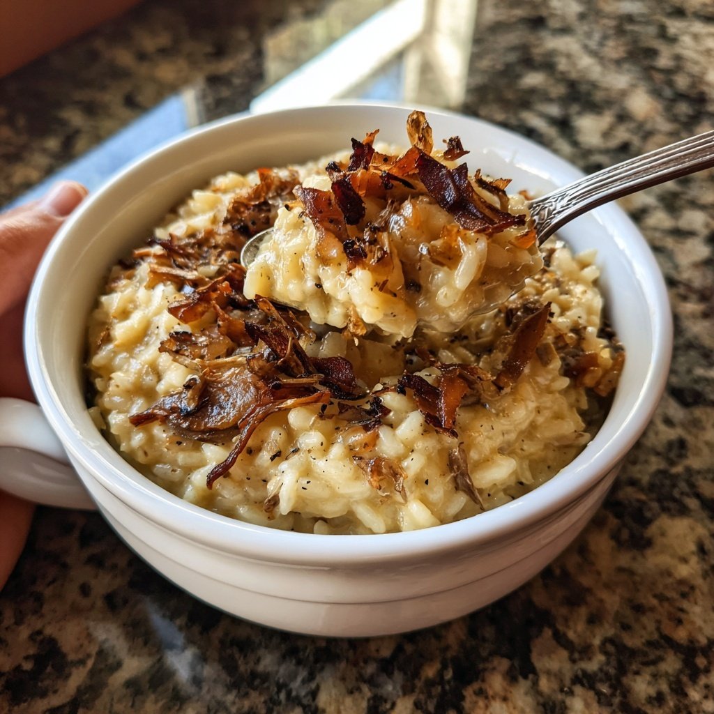 Caramelized Onion and Mushroom Risotto