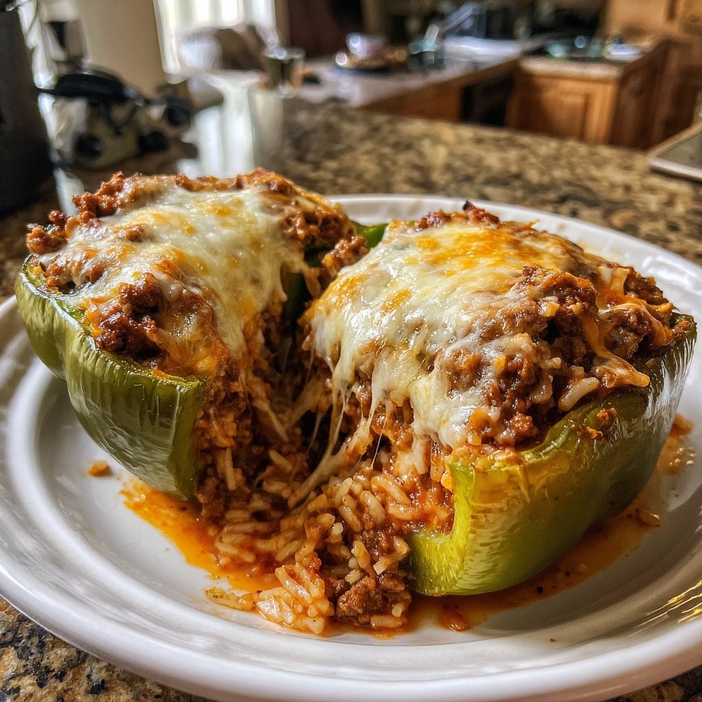 Stuffed Peppers Beef Rice Cheese