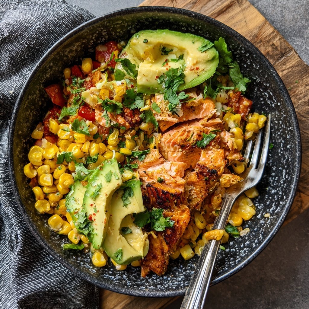 Southwestern Salmon Bowl with Corn
