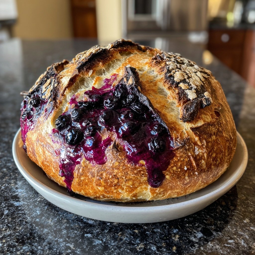 Lemon Blueberry Sourdough with Honey Glaze