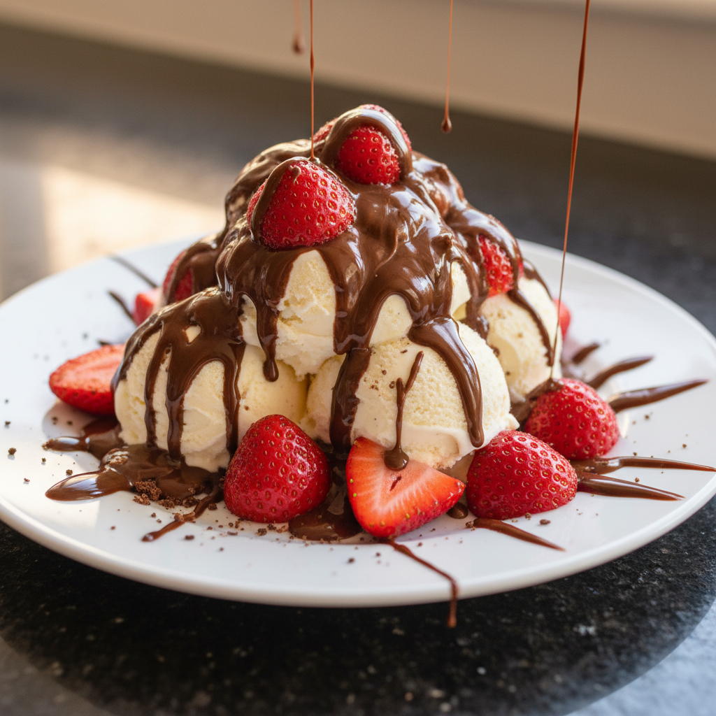 Magical Chocolate Strawberry Sundae