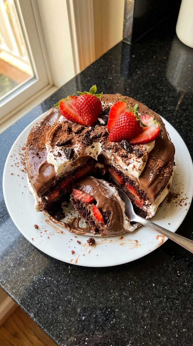 Decadent Chocolate Strawberry Pudding