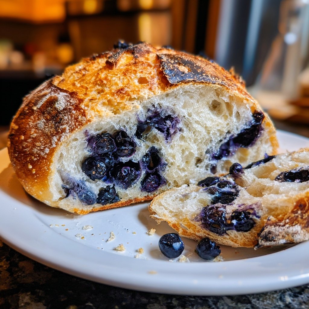 Blueberry Lemon Sourdough with Almond Topping