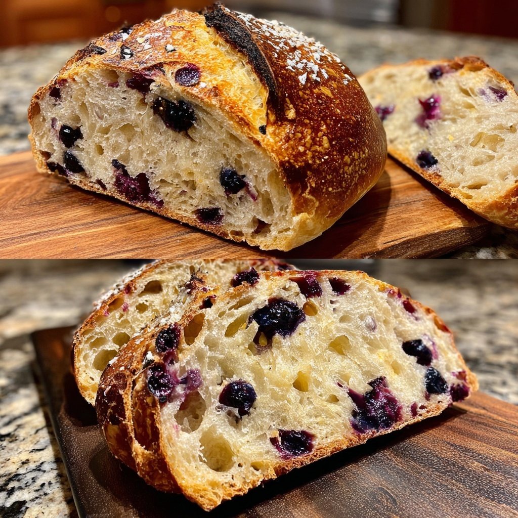 Lemon Blueberry Sourdough with Candied Peel