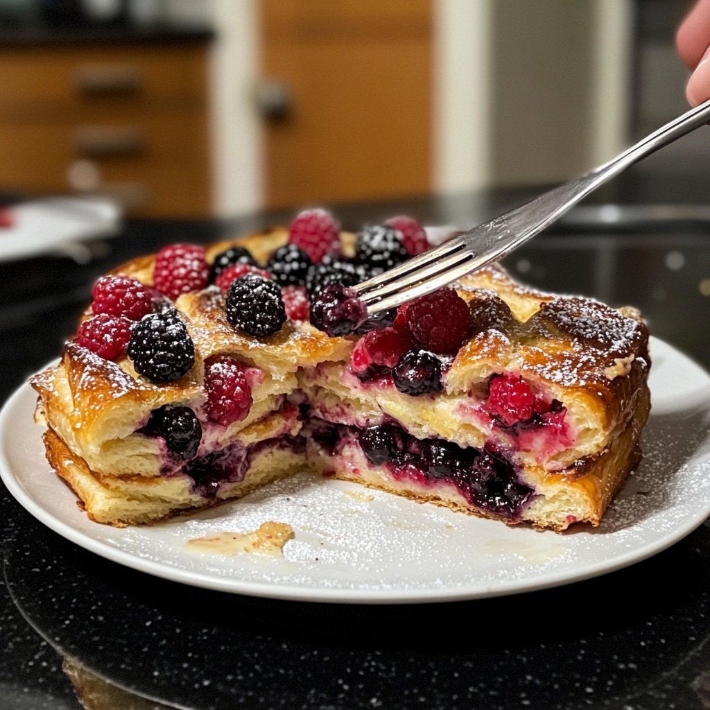 Festive Berry Croissant French Toast Bake​