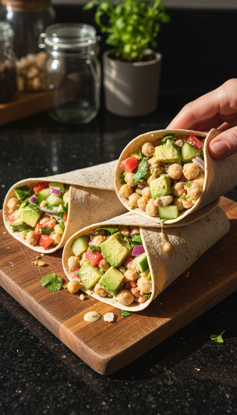 Easy Chickpea Salad Wraps