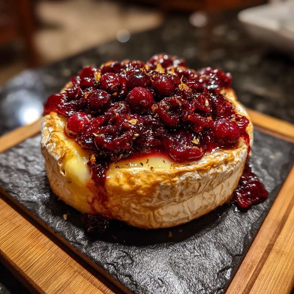 Baked Camembert with Cranberry Compote