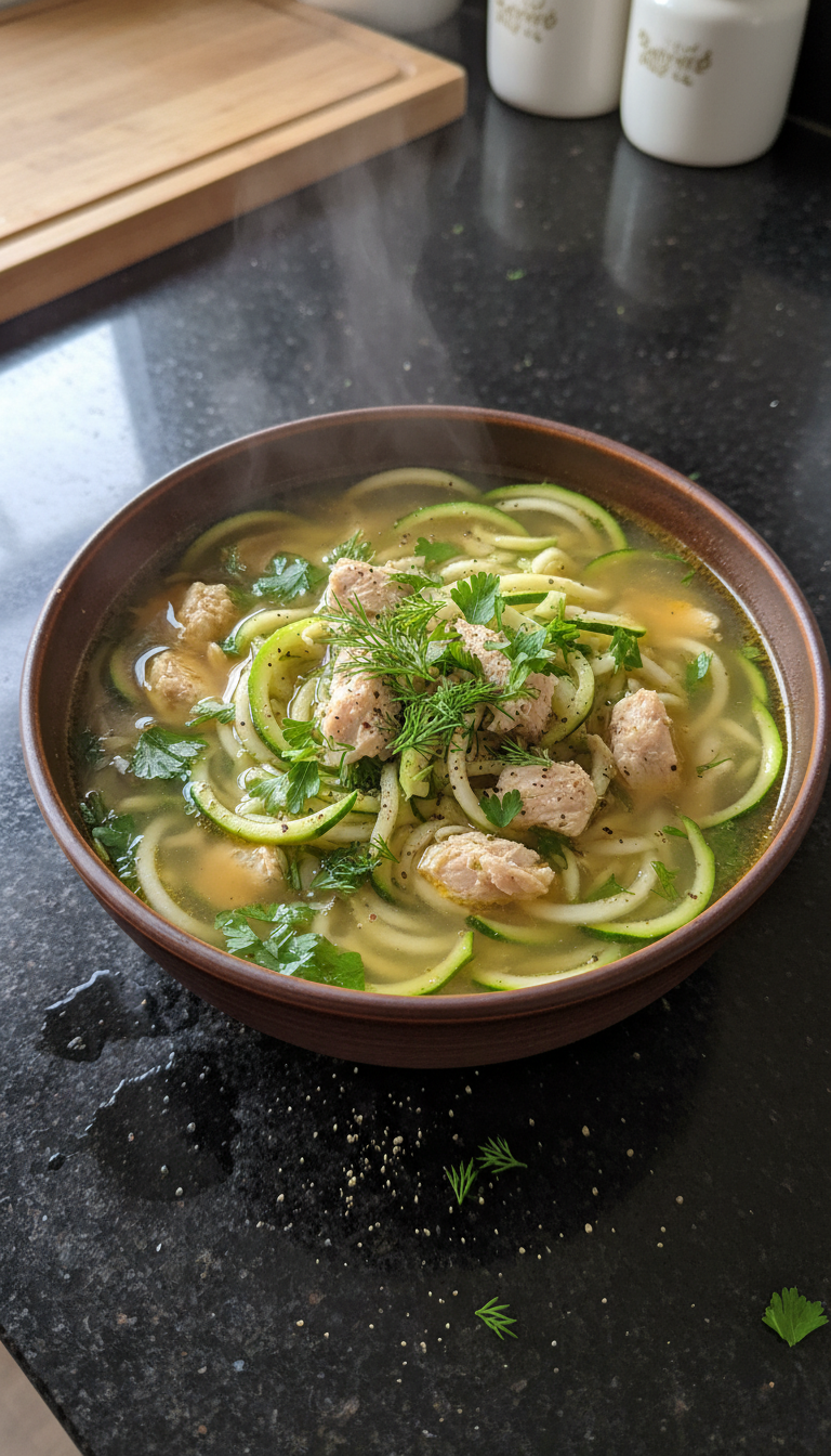 Zucchini Noodle Chicken Soup