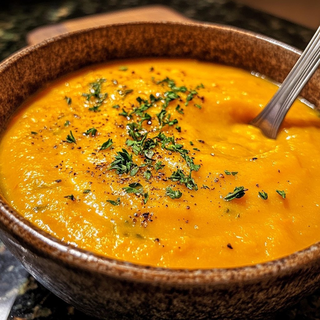 Healthy Vegan Roasted Carrot Soup