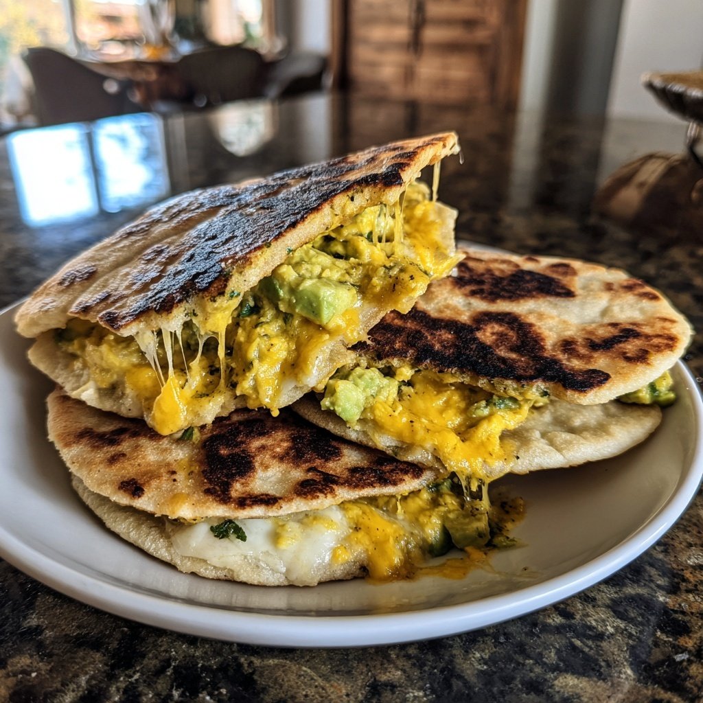 Arepas with Cheese Avocado Filling