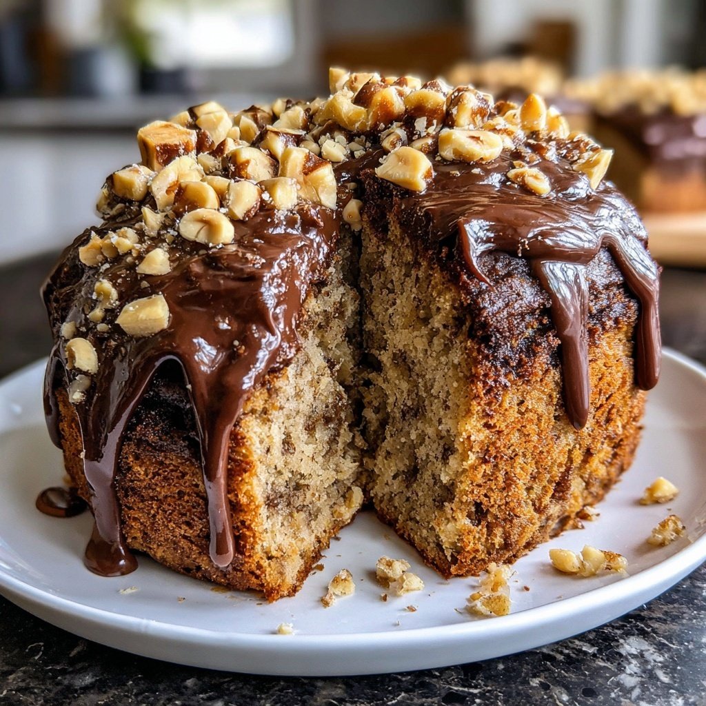 Banana Chocolate Hazelnut Cake