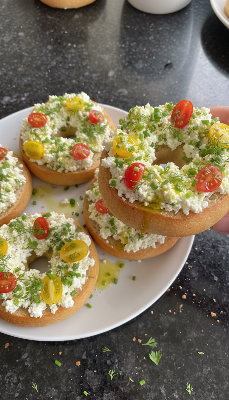 Cottage Cheese Breakfast Bagels