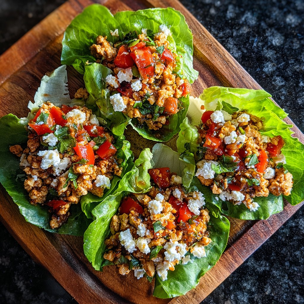Mediterranean Turkey Lettuce Cups