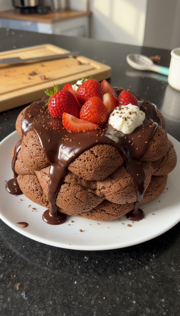 Chocolate Strawberry Cloud Cake