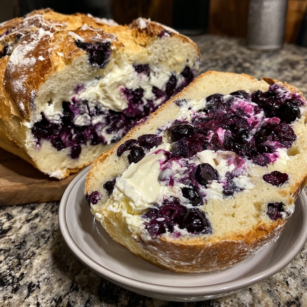 Lemon Blueberry Sourdough with Cream Cheese