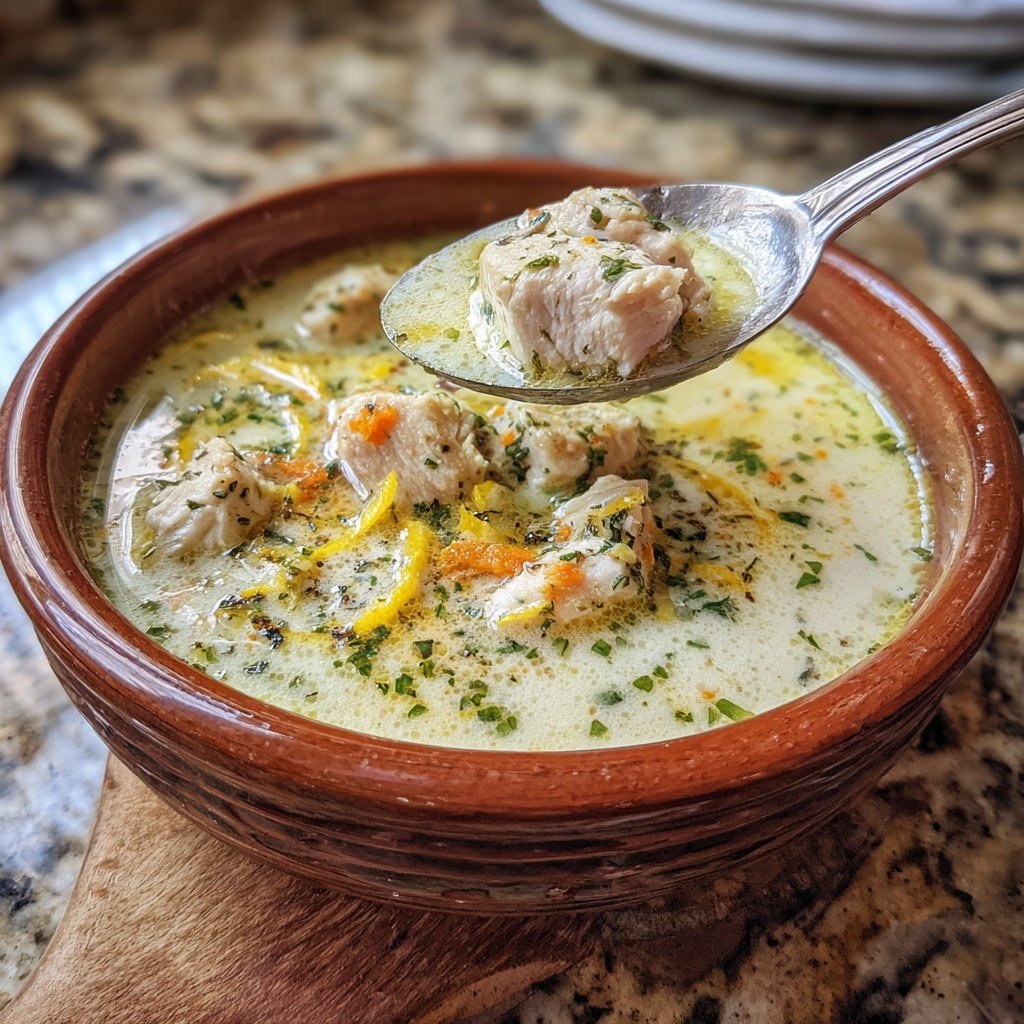 Avgolemono Greek Lemon Chicken Soup