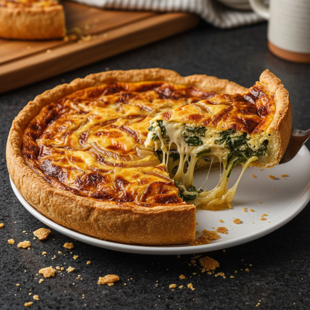 Caramelized Onion and Spinach Quiche