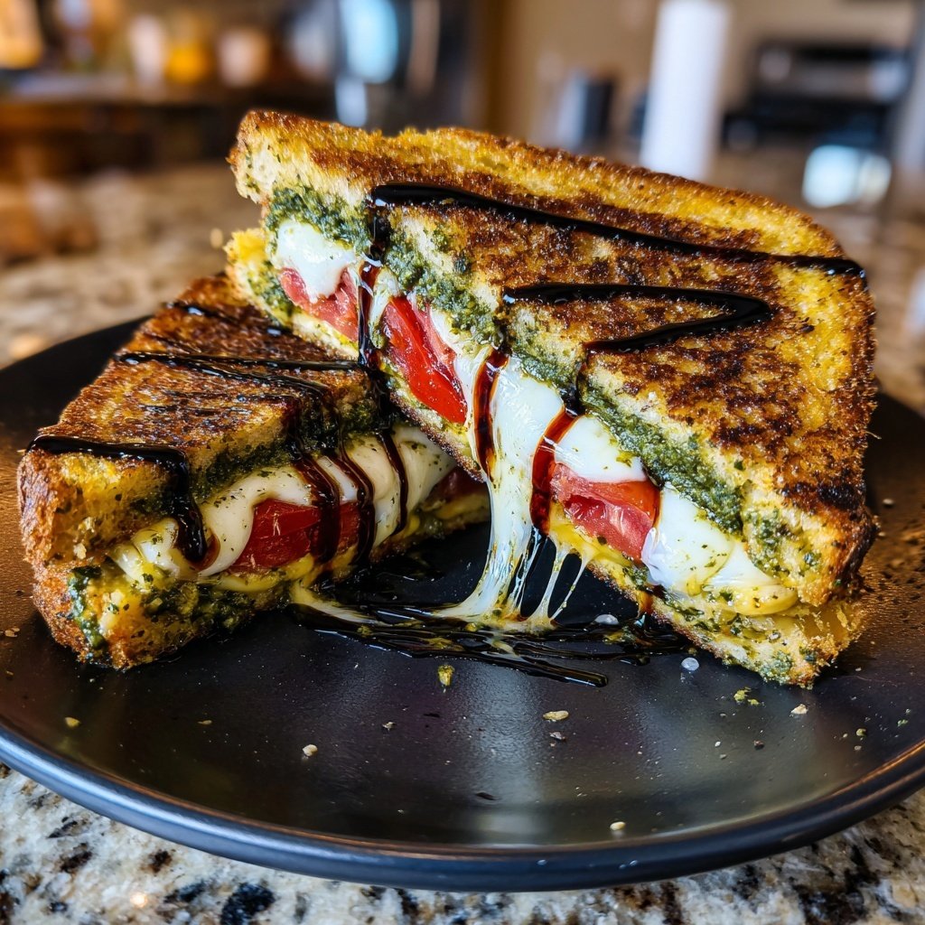 Pesto Caprese Grilled Cheese