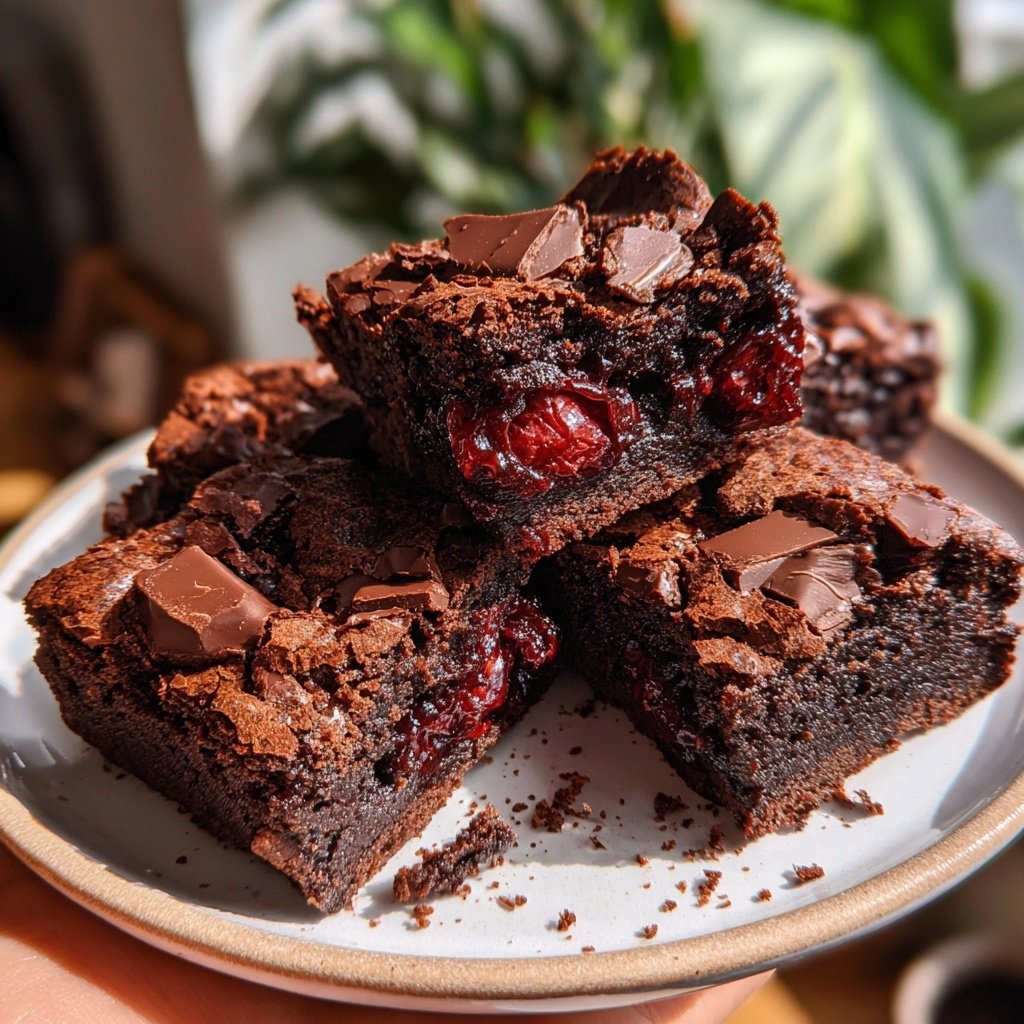 Choco Cherry Cottage Cheese Brownies